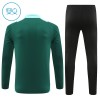 Barn Manchester United Trainings Sweatshirt Kvarts-Dragkedja 2024-25 Grön
